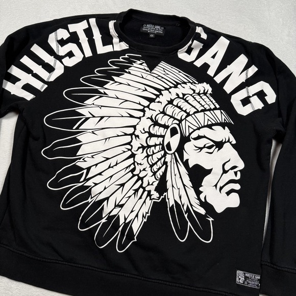 Hustle Gang Other - Hustle Gang Sweatshirt Mens 4XL Black Crewneck Graphic Print Pullover Streetwear